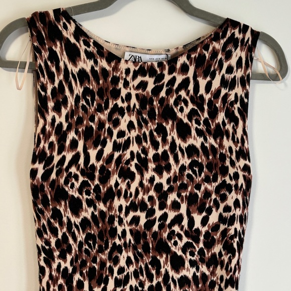 Zara NWT knit leopard print mini dress - Picture 4 of 6